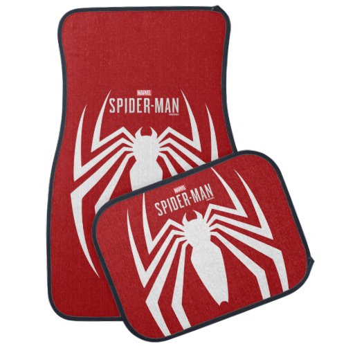 Marvels Spider_Man  White Spider Emblem Car Floor Mat