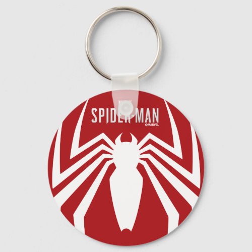 Marvels Spider_Man  White Spider Emblem Keychain