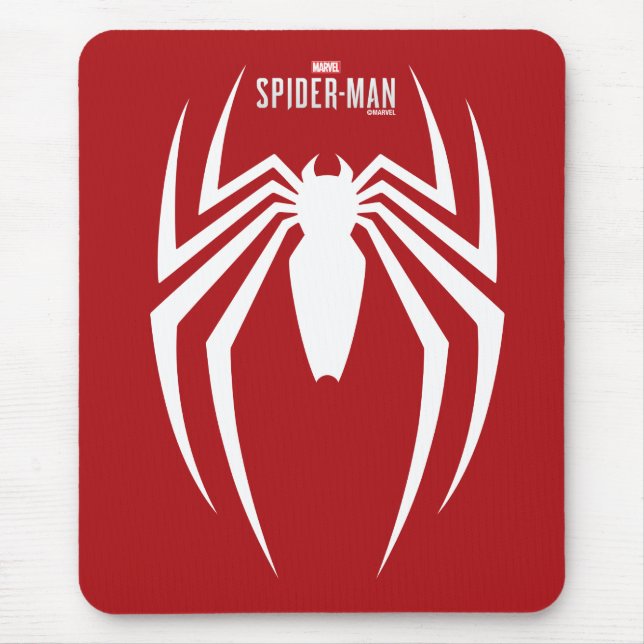 Marvel's Spider-Man | White Spider Emblem Mouse Pad (Front)
