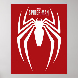 Marvel's Spider-Man White Spider Emblem Poster
