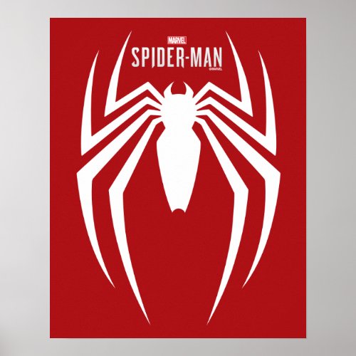 Marvels Spider_Man  White Spider Emblem Poster