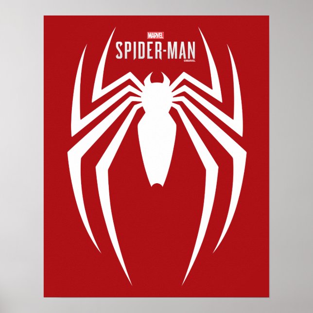 Marvel's Spider-Man | White Spider Emblem Poster (Front)