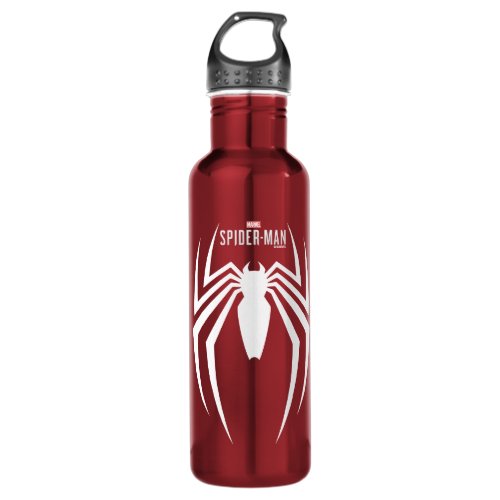Marvels Spider_Man  White Spider Emblem Stainless Steel Water Bottle
