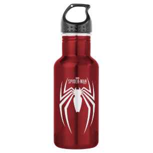 Marvel's Spider-Man White Spider Emblem Stainless Steel Water Bottle