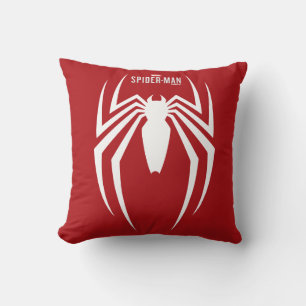 Marvel's Spider-Man   White Spider Emblem Throw Pillow
