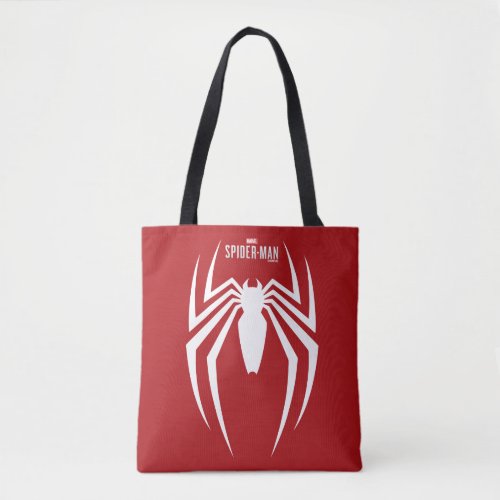 Marvels Spider_Man  White Spider Emblem Tote Bag
