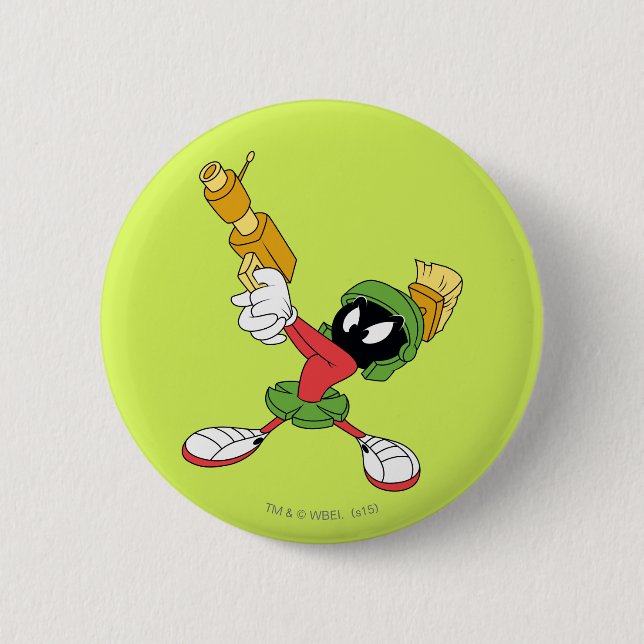 MARVIN THE MARTIAN™ Aiming Laser Pinback Button (Front)