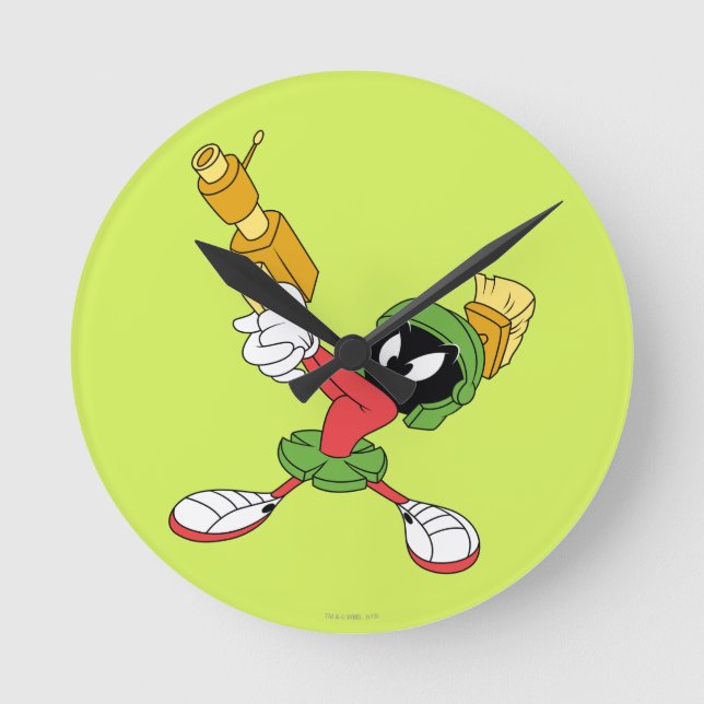 MARVIN THE MARTIAN™ Aiming Laser Round Clock (Front)