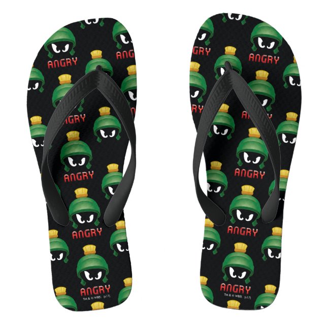 MARVIN THE MARTIAN™ Angry Emoji Flip Flops (Footbed)