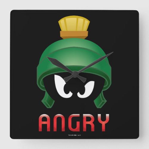 MARVIN THE MARTIANâ Angry Emoji Square Wall Clock