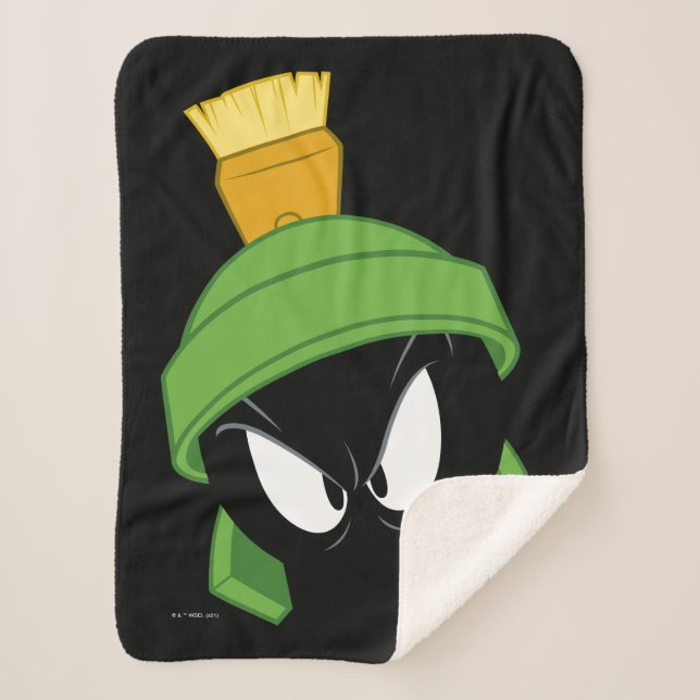 MARVIN THE MARTIAN™ Angry Face Sherpa Blanket (Front)