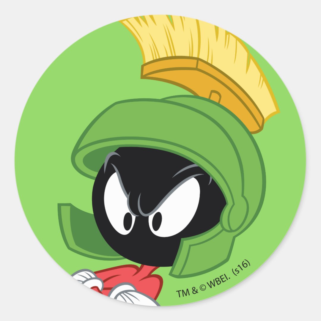 MARVIN THE MARTIAN™ | Arms Crossed Classic Round Sticker | Zazzle