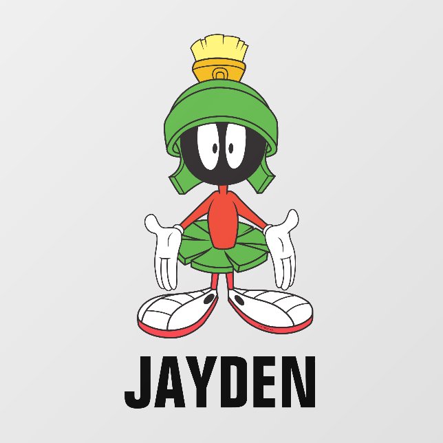 MARVIN THE MARTIAN™ Arms Open | Add Your Name Wall Decal (Front)