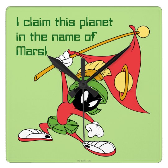 MARVIN THE MARTIAN™ Claiming Planet Square Wall Clock | Zazzle.com