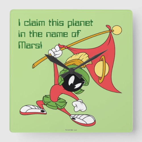 MARVIN THE MARTIAN Claiming Planet Square Wall Clock