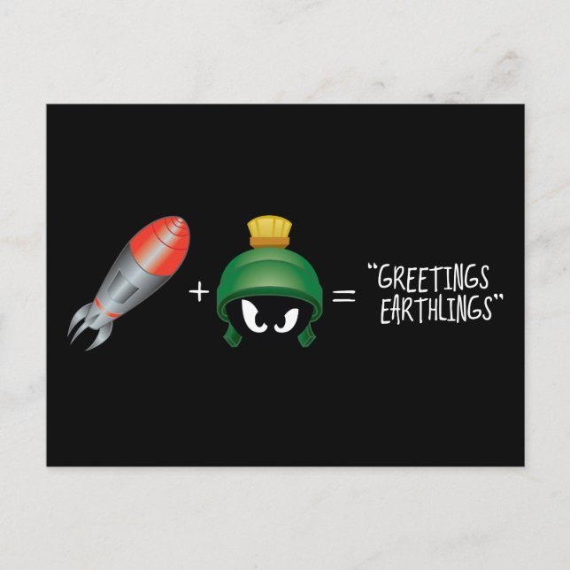 MARVIN THE MARTIAN™ Emoji Equation Postcard (Front)