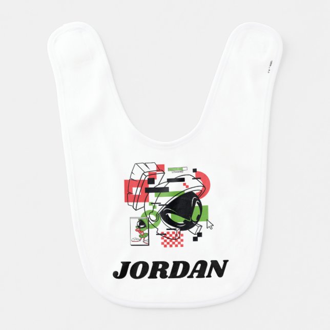 MARVIN THE MARTIAN™ Glitch Baby Bib (Front)