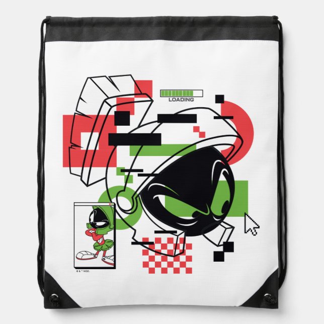 MARVIN THE MARTIAN™ Glitch Drawstring Bag (Front)