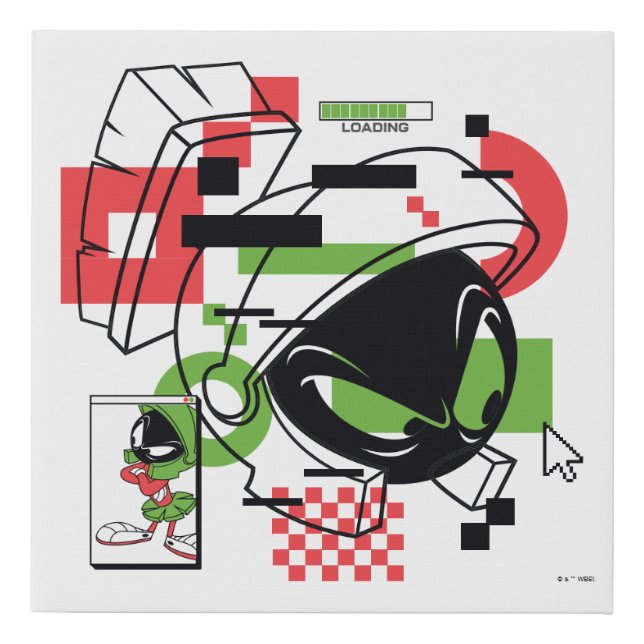 MARVIN THE MARTIAN™ Glitch Faux Canvas Print (Front)