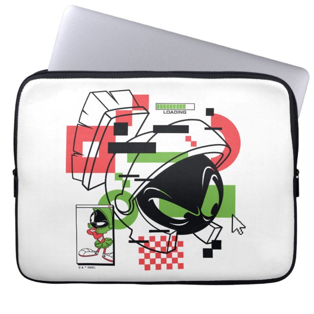 MARVIN THE MARTIAN™ Glitch Laptop Sleeve (Front)