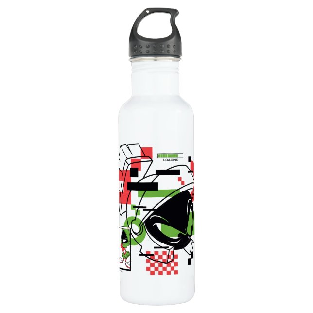 MARVIN THE MARTIAN™ Glitch Stainless Steel Water Bottle (Front)