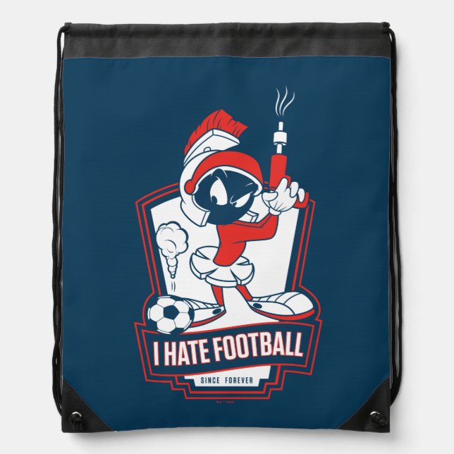 MARVIN THE MARTIAN™ "I Hate Football" Graphic Drawstring Bag (Front)