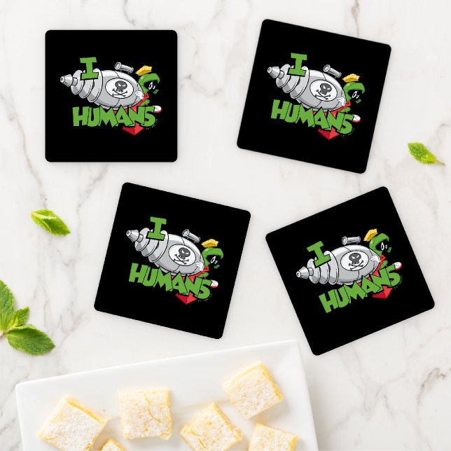 MARVIN THE MARTIAN™ I Laser Humans Coaster Set (In Situ)
