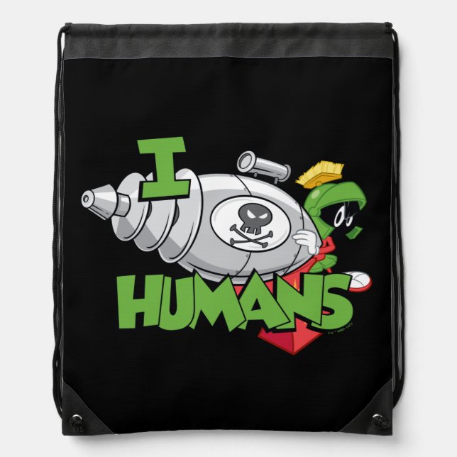 MARVIN THE MARTIAN™ I Laser Humans Drawstring Bag (Front)