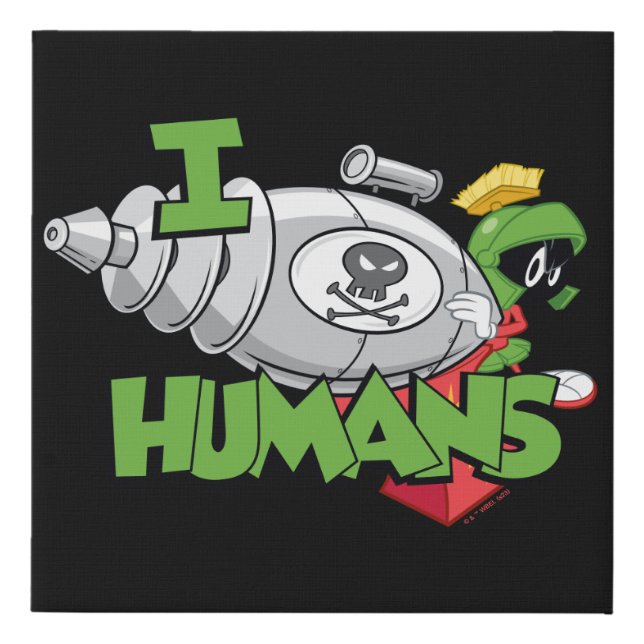 MARVIN THE MARTIAN™ I Laser Humans Faux Canvas Print (Front)