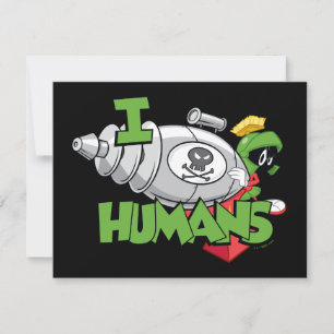 MARVIN THE MARTIAN™ I Laser Humans Note Card
