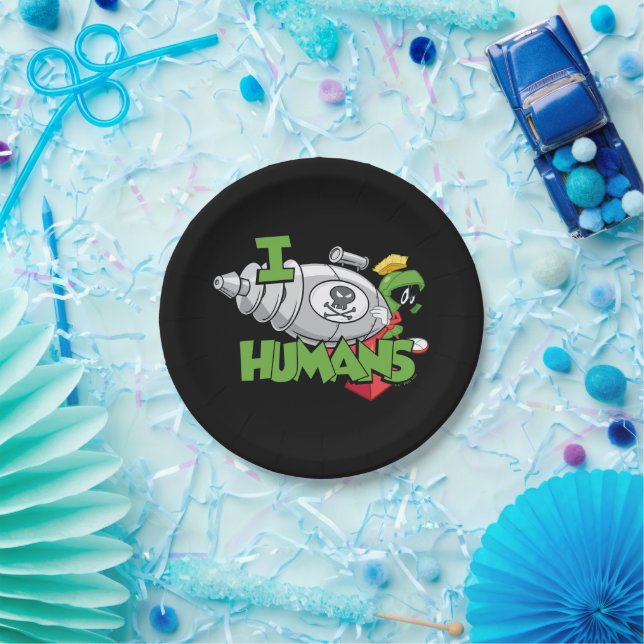 MARVIN THE MARTIAN™ I Laser Humans Paper Plates (Party)