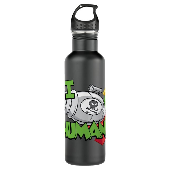 MARVIN THE MARTIAN™ I Laser Humans Stainless Steel Water Bottle (Front)