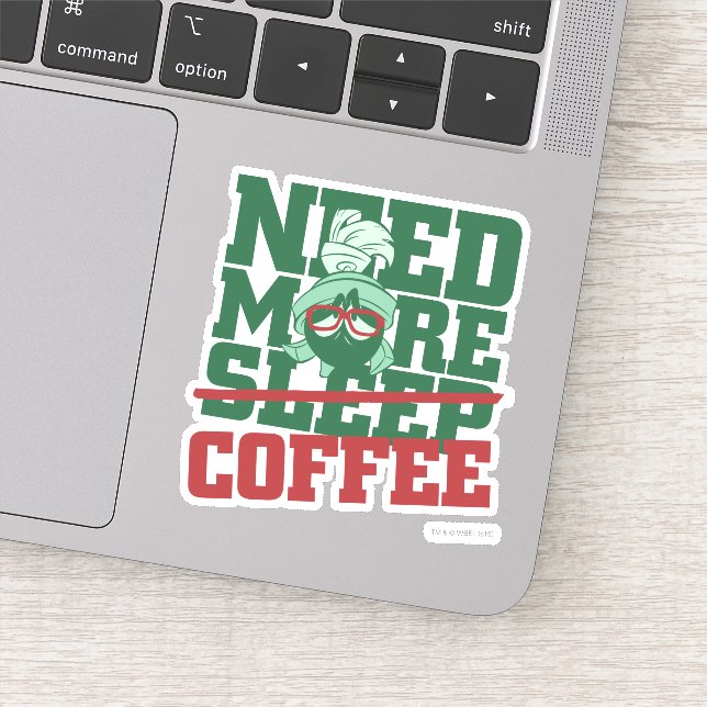 MARVIN THE MARTIAN™ - Need More Coffee Sticker (Detail)
