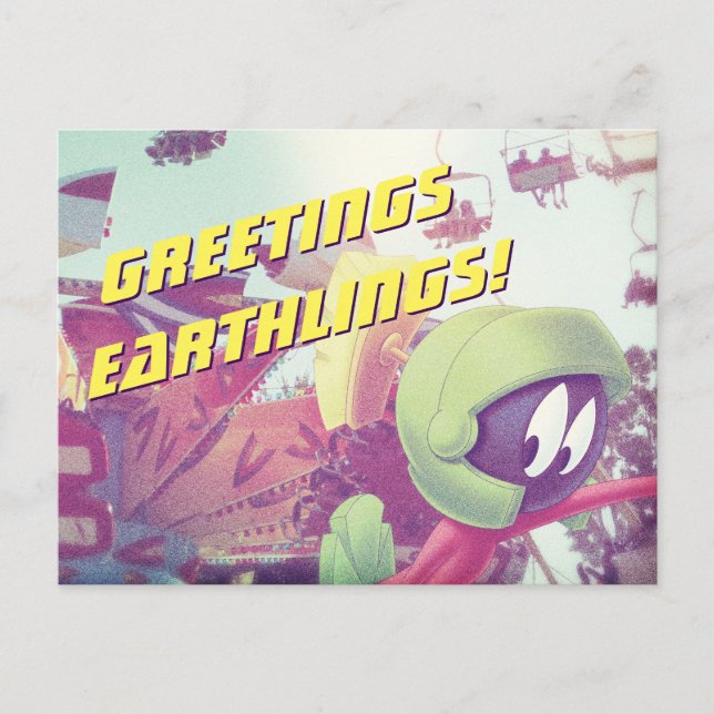 MARVIN THE MARTIAN™ On Vacation Postcard (Front)