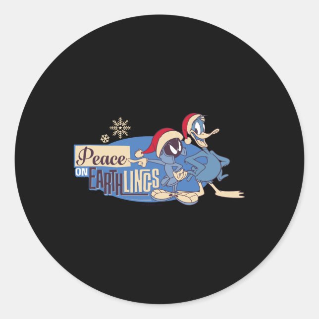 Marvin The Martian Peace On Earthlings T Shirt  Classic Round Sticker (Front)