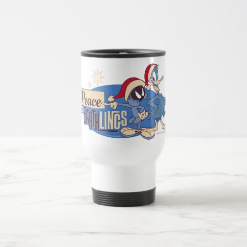 MARVIN THE MARTIAN_ Peace On Earthlings Travel Mug