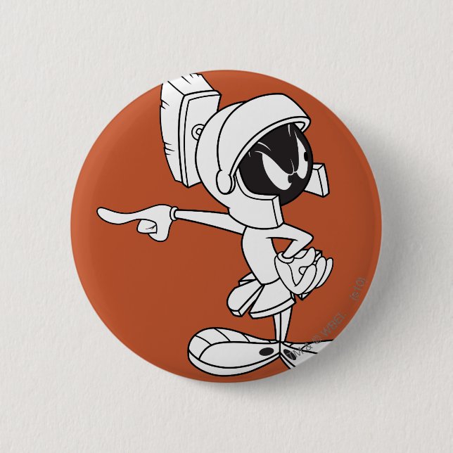 MARVIN THE MARTIAN™ Pointing Pinback Button (Front)