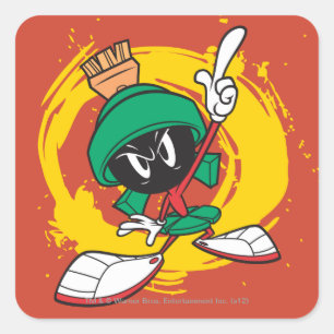 MARVIN THE MARTIAN™ Pointing Upward Square Sticker