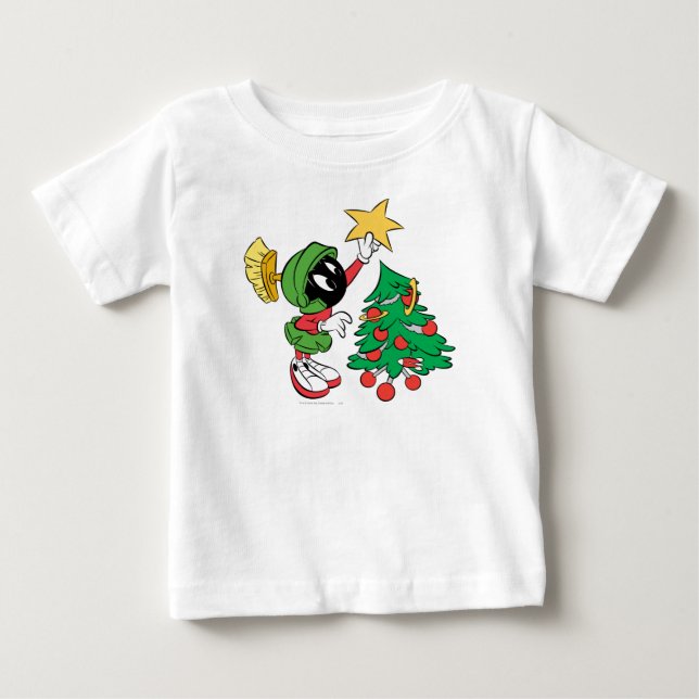 MARVIN THE MARTIAN™ putting star on tree Baby T-Shirt (Front)
