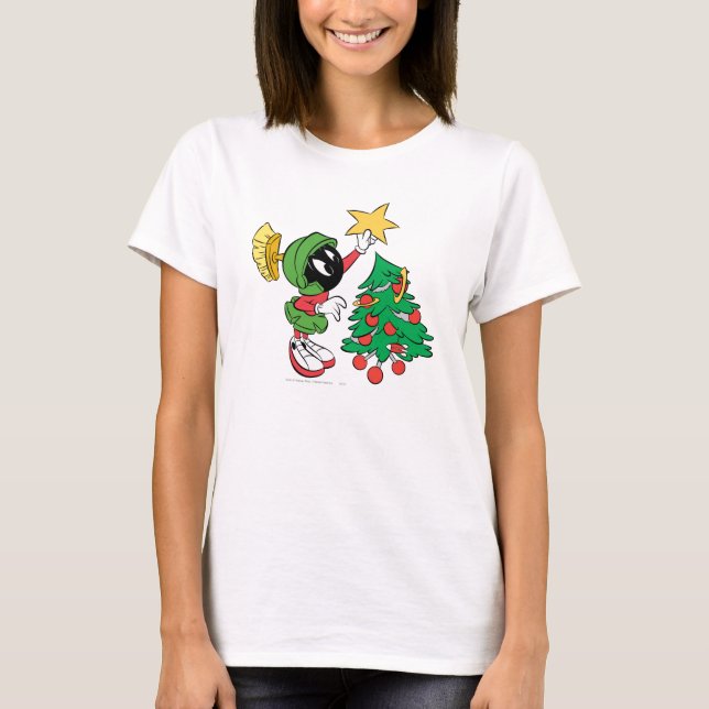 MARVIN THE MARTIAN™ putting star on tree T-Shirt (Front)