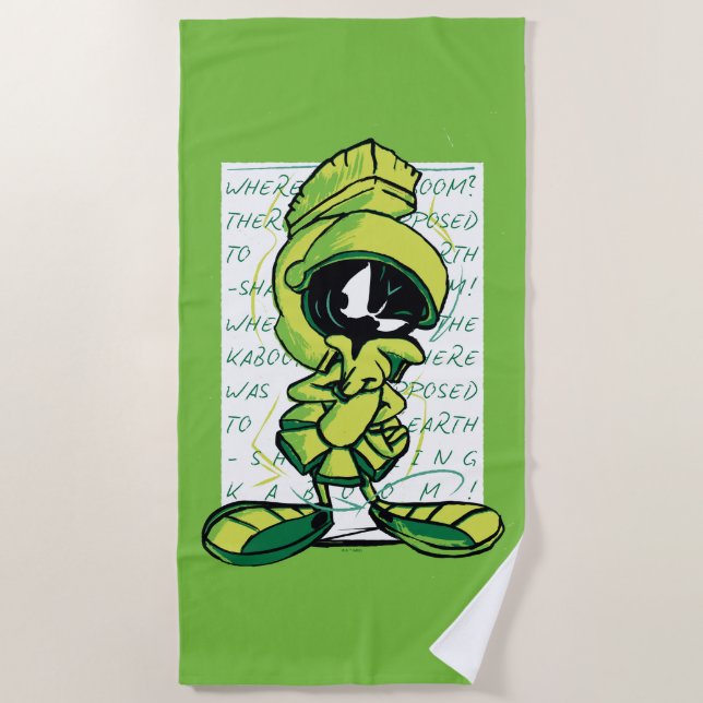 MARVIN THE MARTIAN™ Quote Sketch Beach Towel (Front)