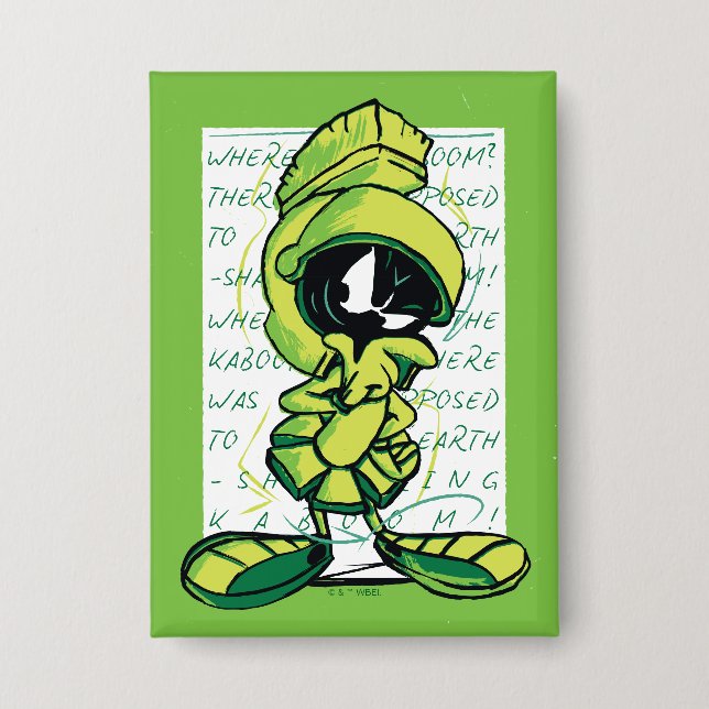 MARVIN THE MARTIAN™ Quote Sketch Button (Front)