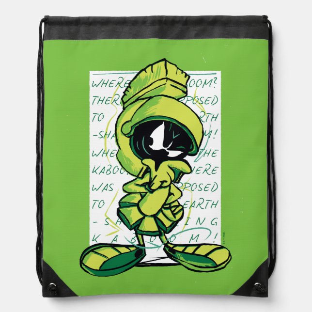 MARVIN THE MARTIAN™ Quote Sketch Drawstring Bag (Front)