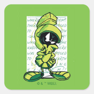 MARVIN THE MARTIAN™ Quote Sketch Square Sticker