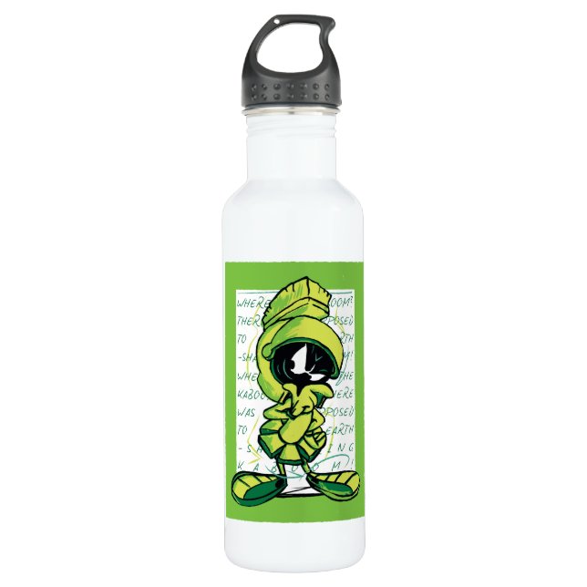 MARVIN THE MARTIAN™ Quote Sketch Stainless Steel Water Bottle (Front)