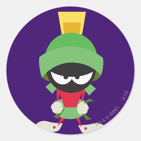 MARVIN THE MARTIAN™ Ready to Attack Classic Round Sticker | Zazzle.com