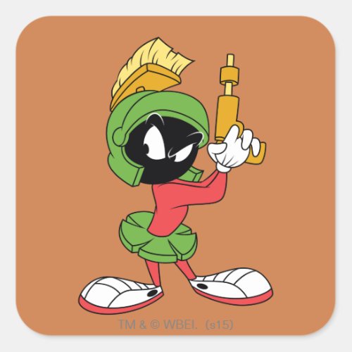 MARVIN THE MARTIAN Ready With Laser Square Sticker