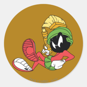 MARVIN THE MARTIAN™ Reclining With Laser Classic Round Sticker