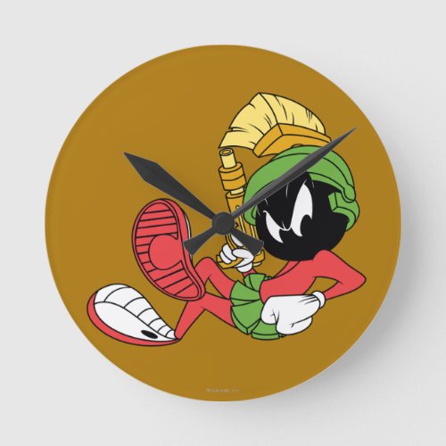 MARVIN THE MARTIAN Reclining With Laser Round Clock