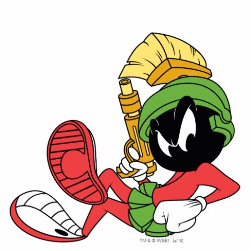MARVIN THE MARTIAN Reclining With Laser Statuette